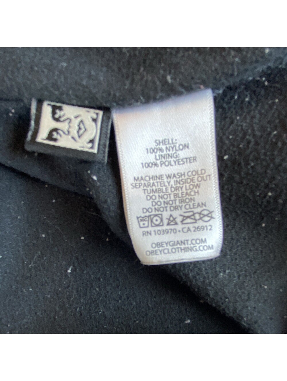 OBEY Men’s Black Hooded Button-Front Jacket with Logo Accent, Size L - Picture 4 of 4